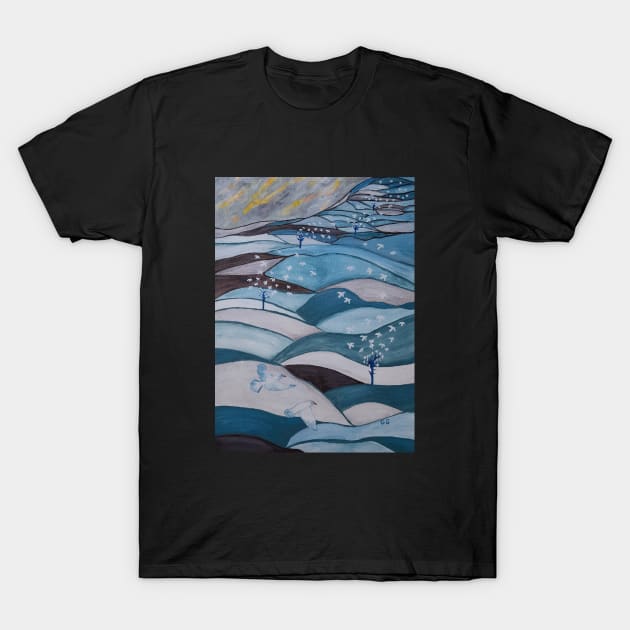 Migrating Birds Painting T-Shirt by GarryGreenwood